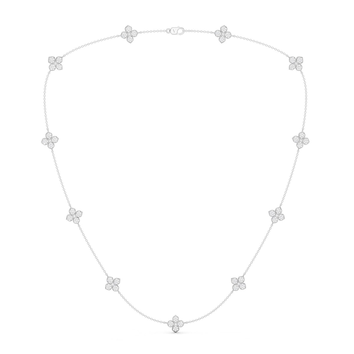 La Fleur Petite Diamond Radiant Stationed Necklace