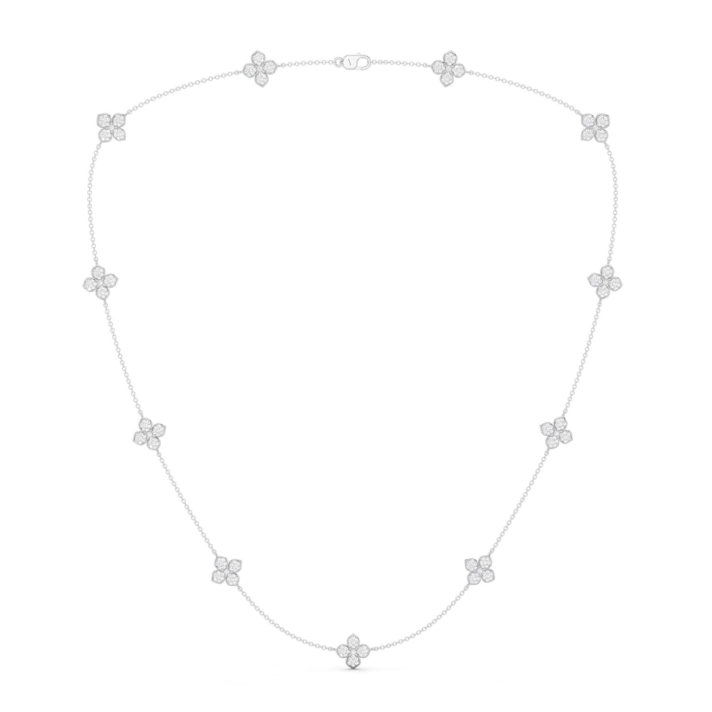 La Fleur Petite Diamond Radiant Stationed Necklace