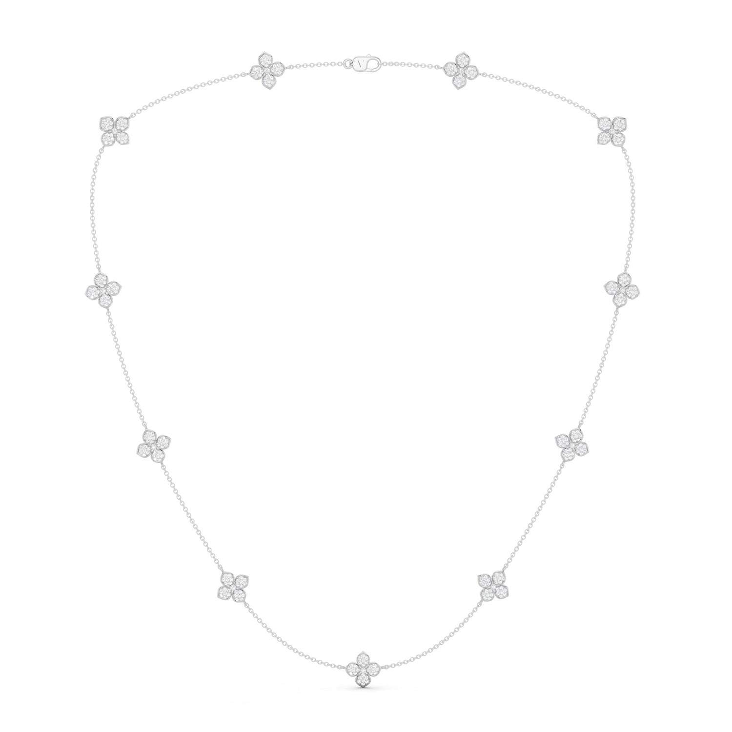 La Fleur Petite Diamond Radiant Stationed Necklace