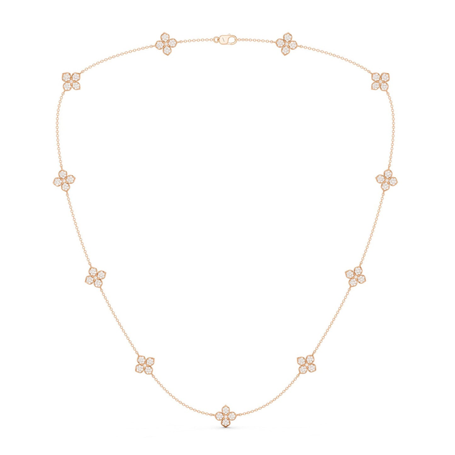 La Fleur Petite Diamond Radiant Stationed Necklace