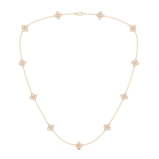 La Fleur Petite Diamond Radiant Stationed Necklace