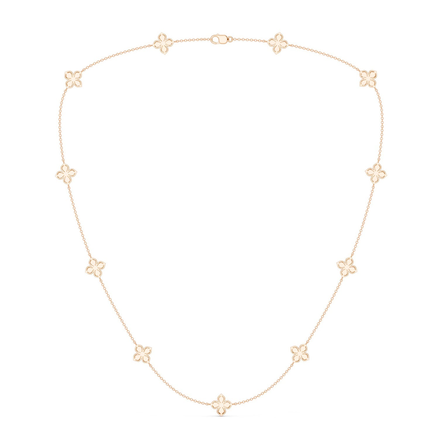 La Fleur Petite Diamond Radiant Stationed Necklace