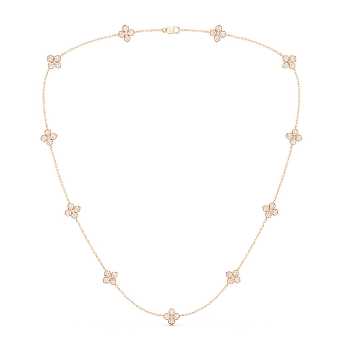 La Fleur Petite Diamond Radiant Stationed Necklace