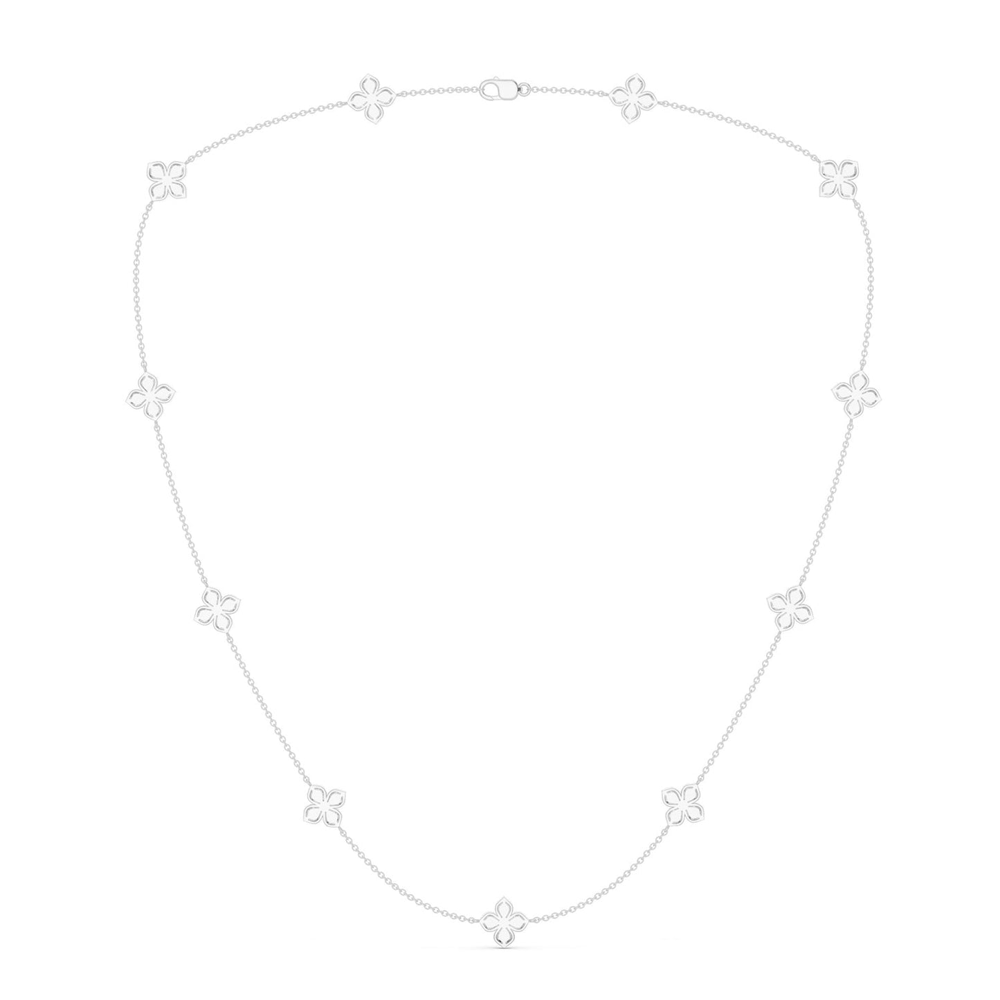 La Fleur Petite Diamond Radiant Stationed Necklace