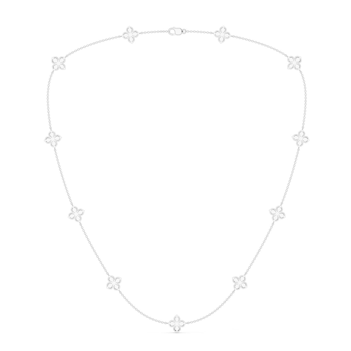 La Fleur Petite Diamond Radiant Stationed Necklace