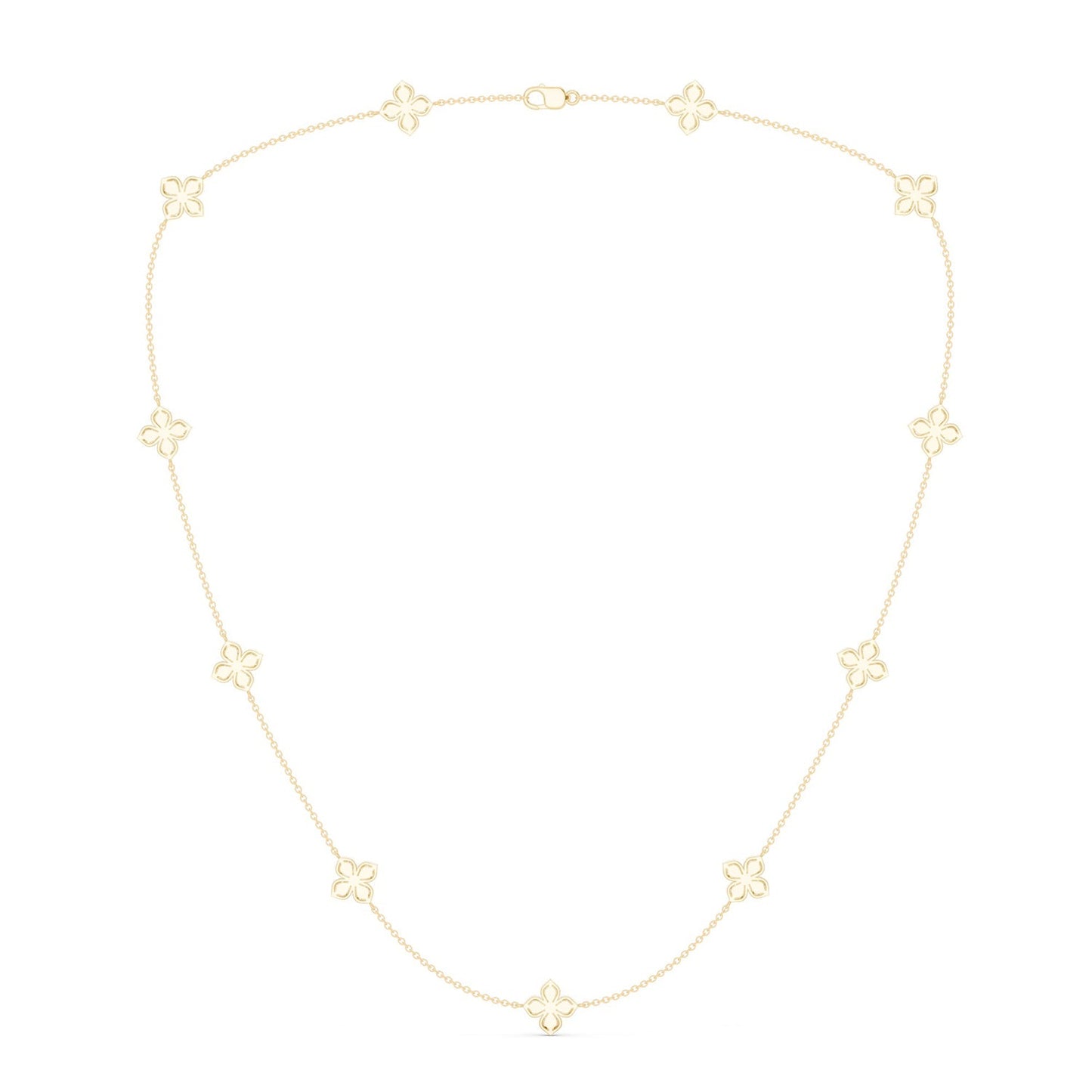 La Fleur Petite Diamond Radiant Stationed Necklace