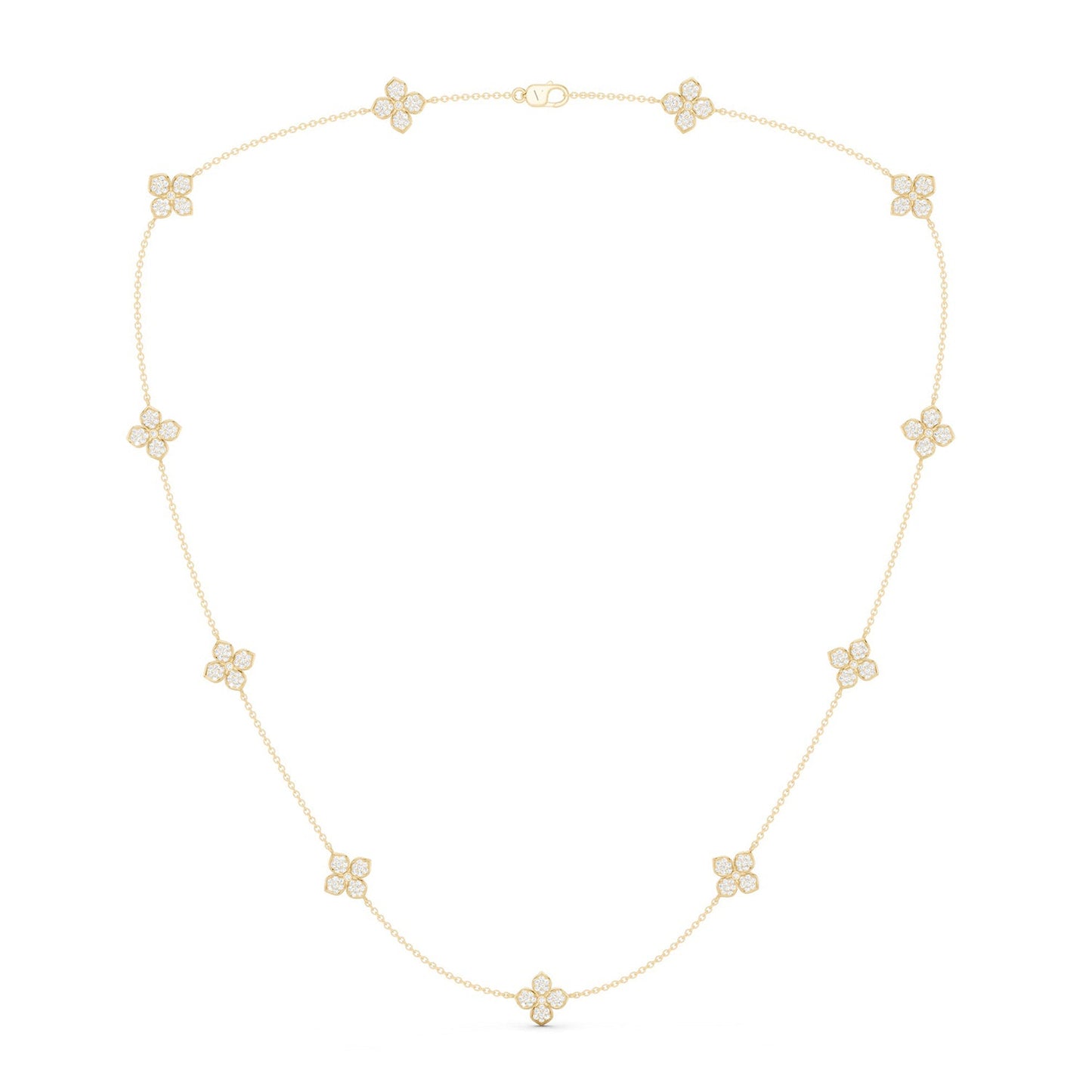 La Fleur Petite Diamond Radiant Stationed Necklace