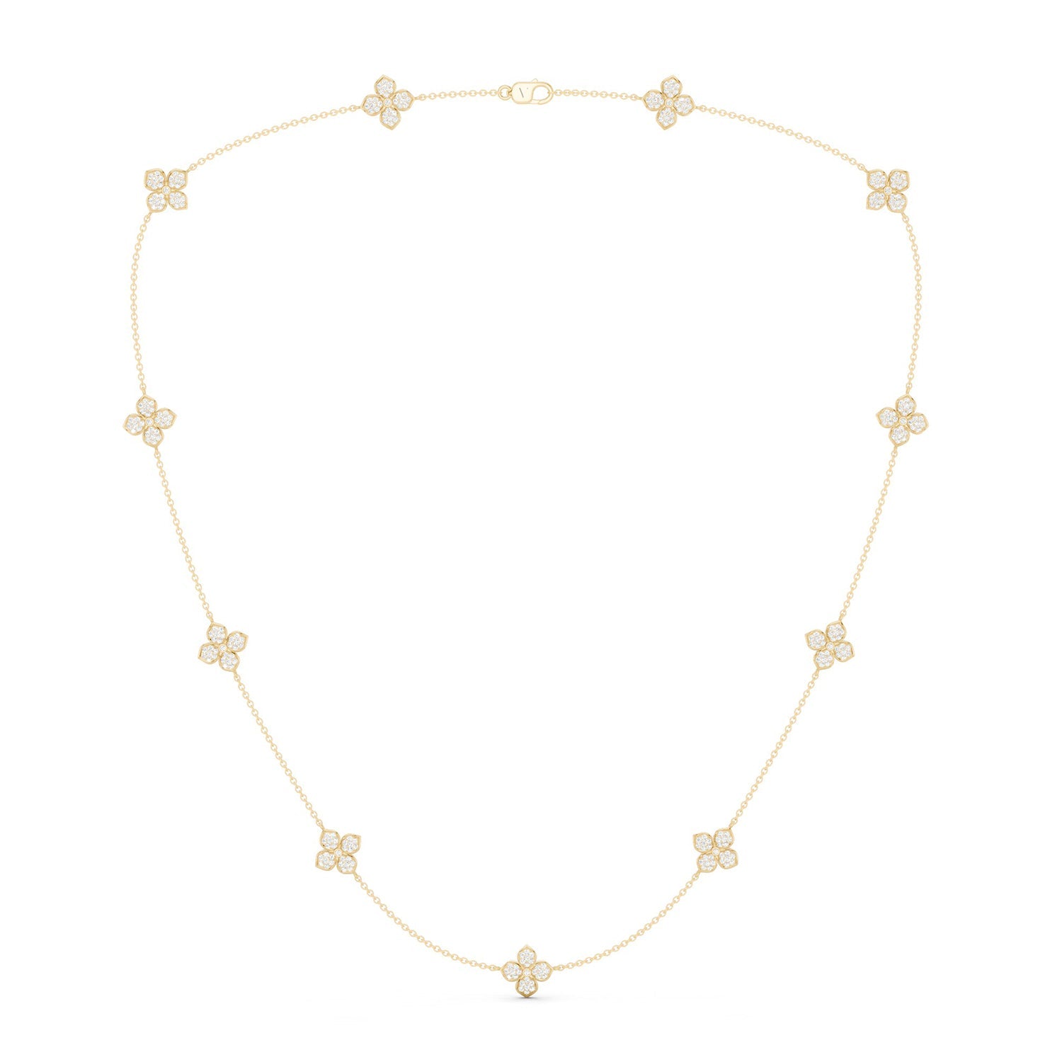 La Fleur Petite Diamond Radiant Stationed Necklace