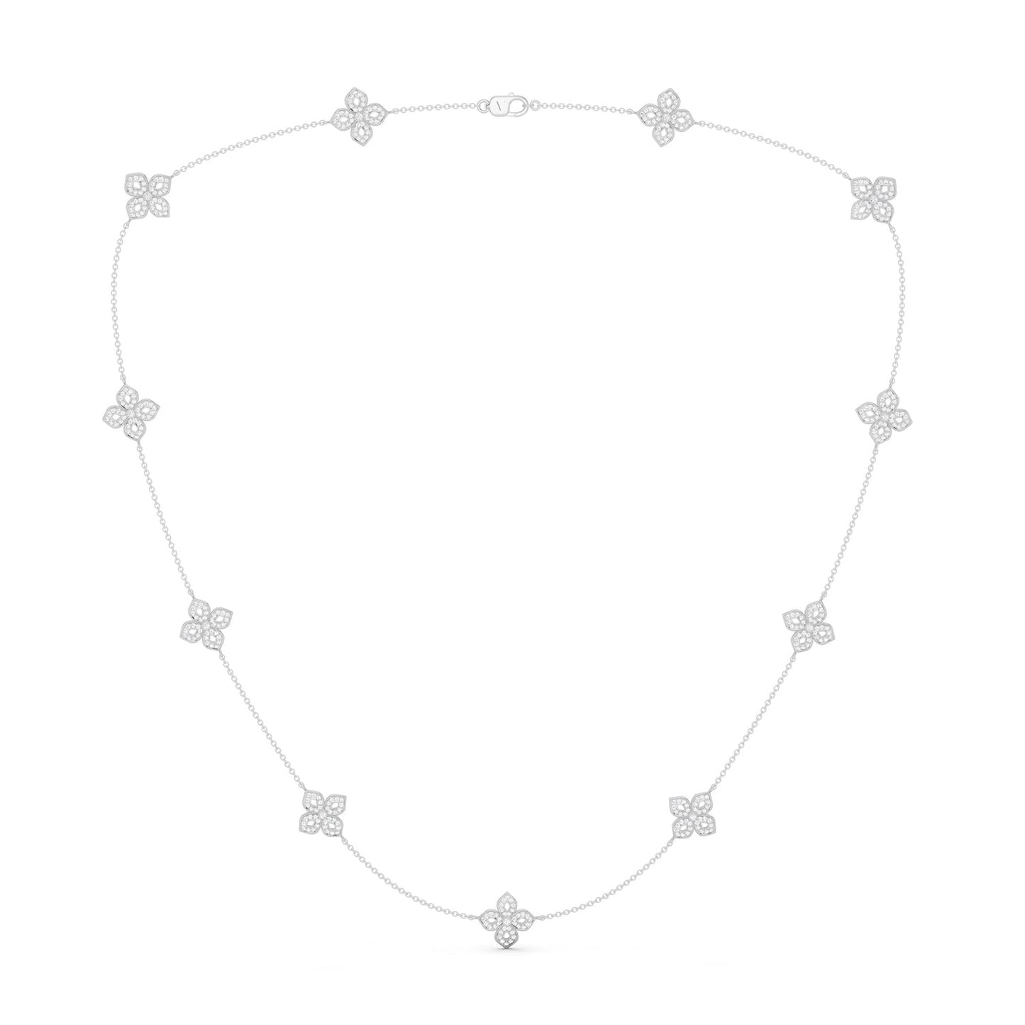 La Fleur Petite Diamond Silhouette Stationed Necklace