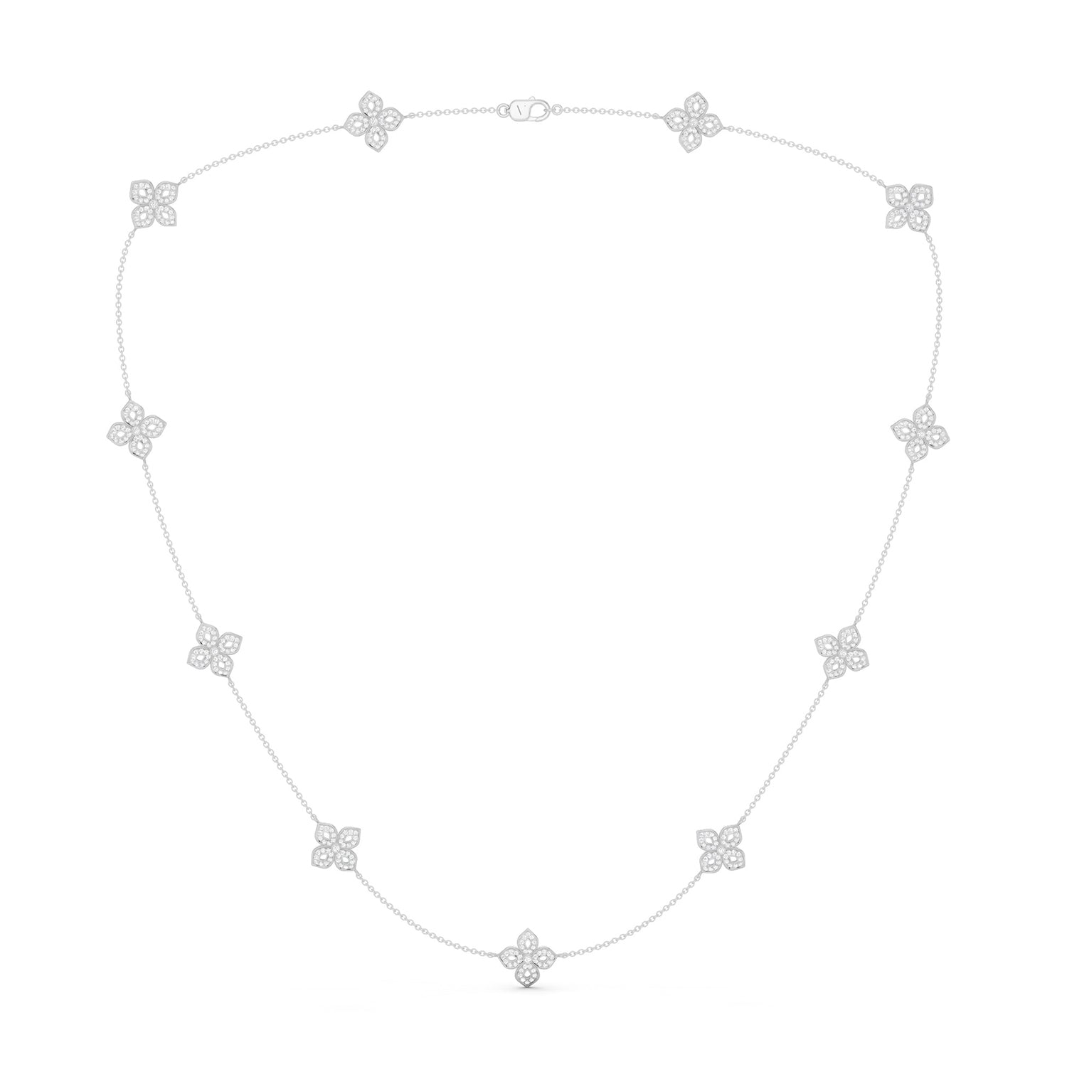 La Fleur Petite Diamond Silhouette Stationed Necklace