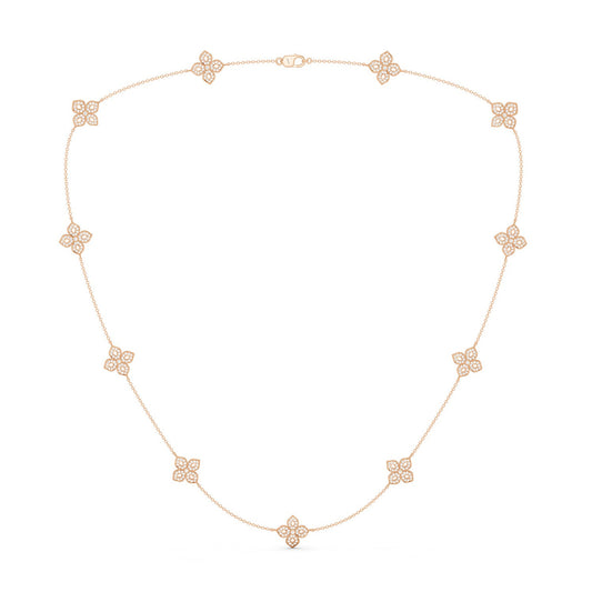 La Fleur Petite Diamond Silhouette Stationed Necklace