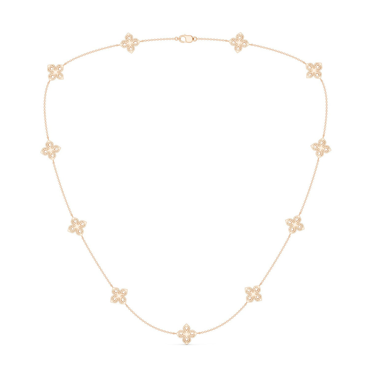 La Fleur Petite Diamond Silhouette Stationed Necklace