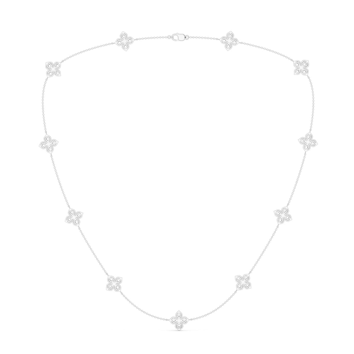 La Fleur Petite Diamond Silhouette Stationed Necklace