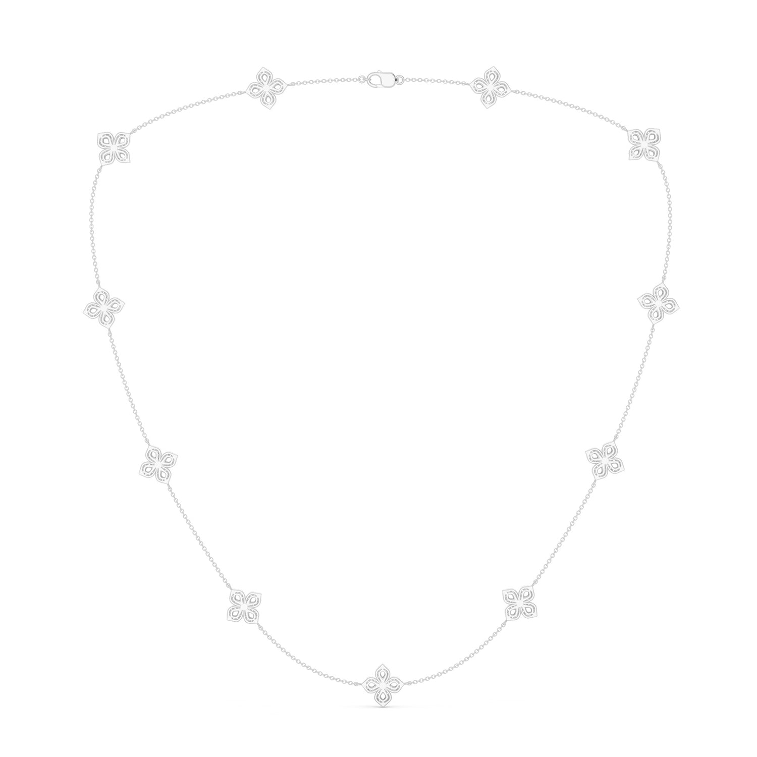 La Fleur Petite Diamond Silhouette Stationed Necklace