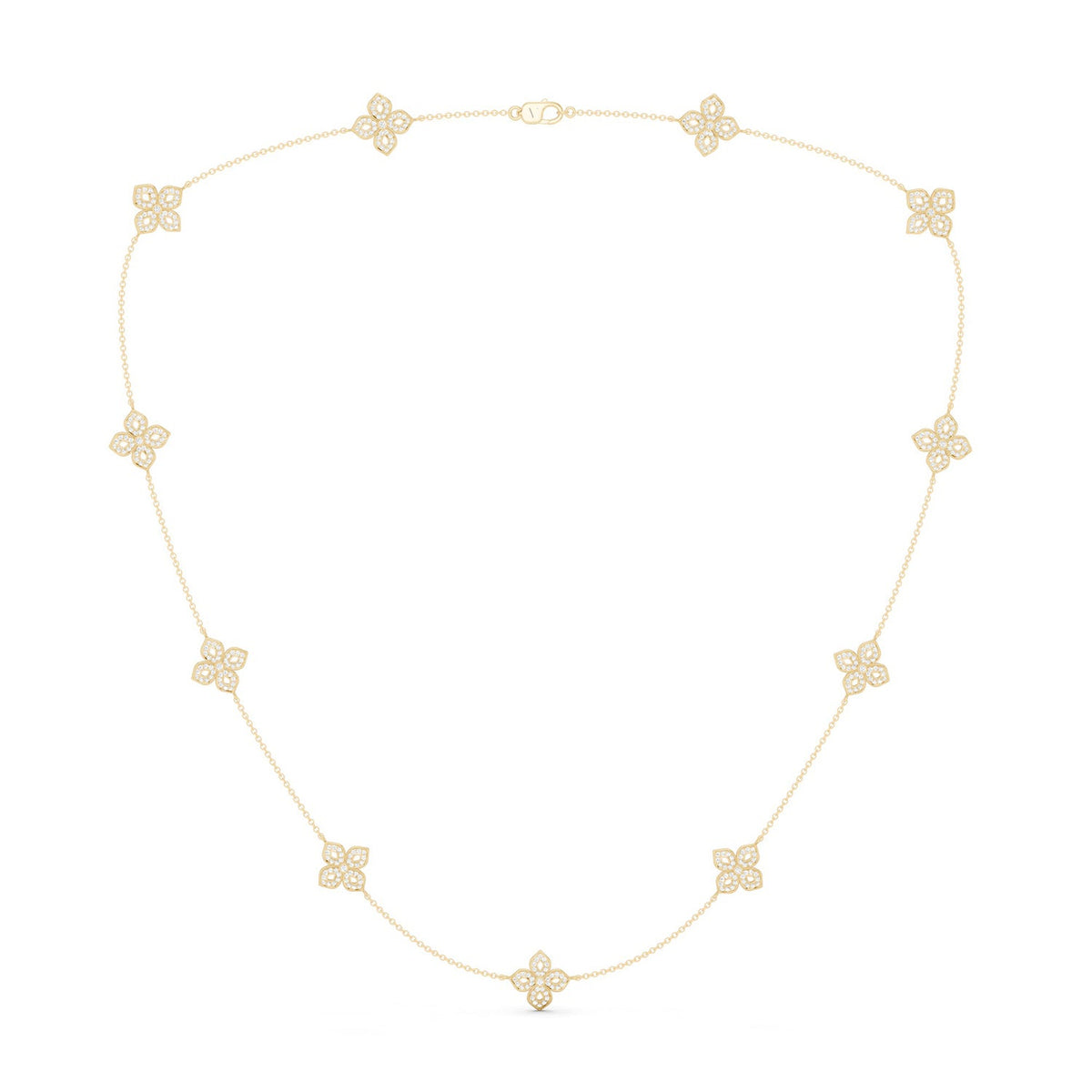 La Fleur Petite Diamond Silhouette Stationed Necklace