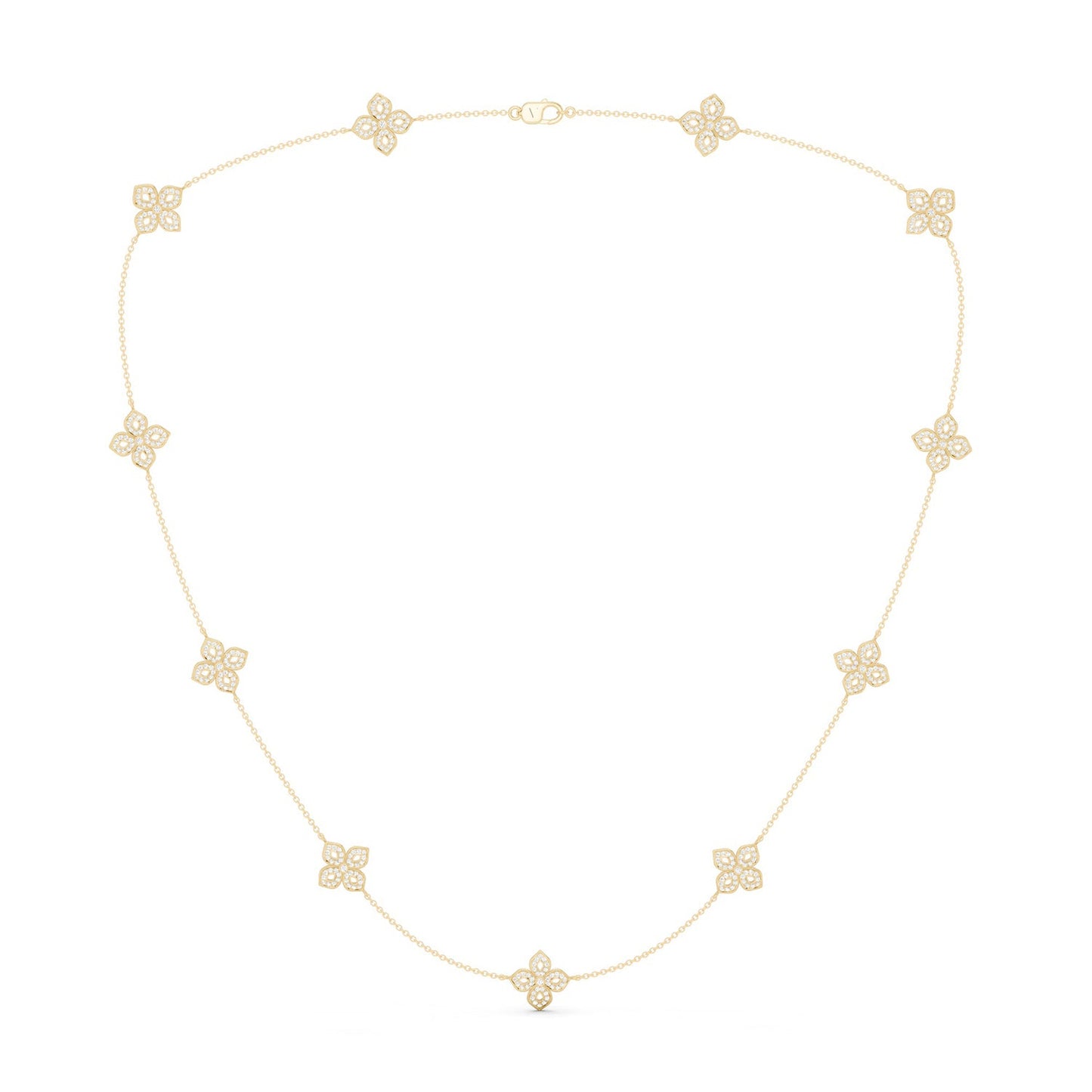 La Fleur Petite Diamond Silhouette Stationed Necklace