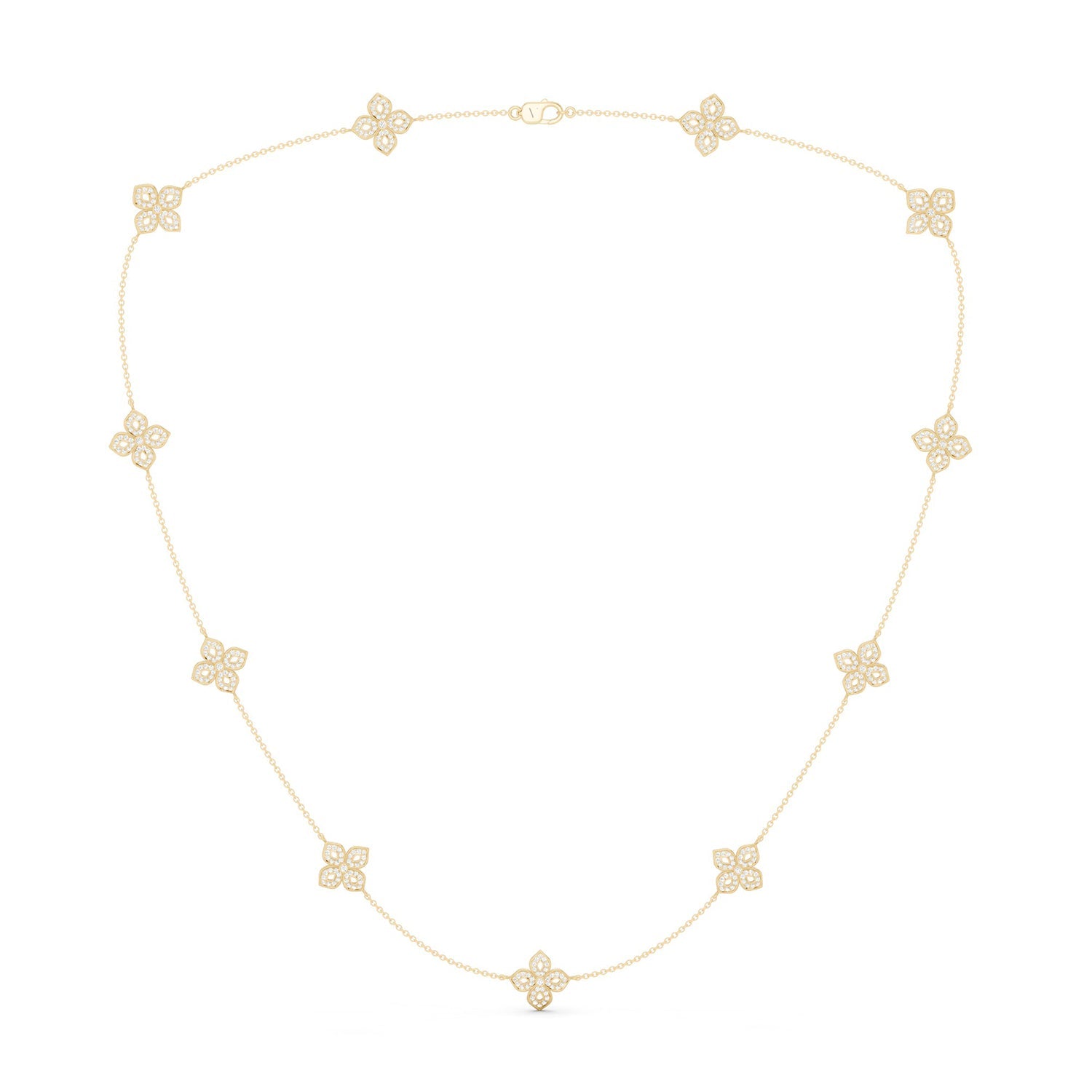 La Fleur Petite Diamond Silhouette Stationed Necklace