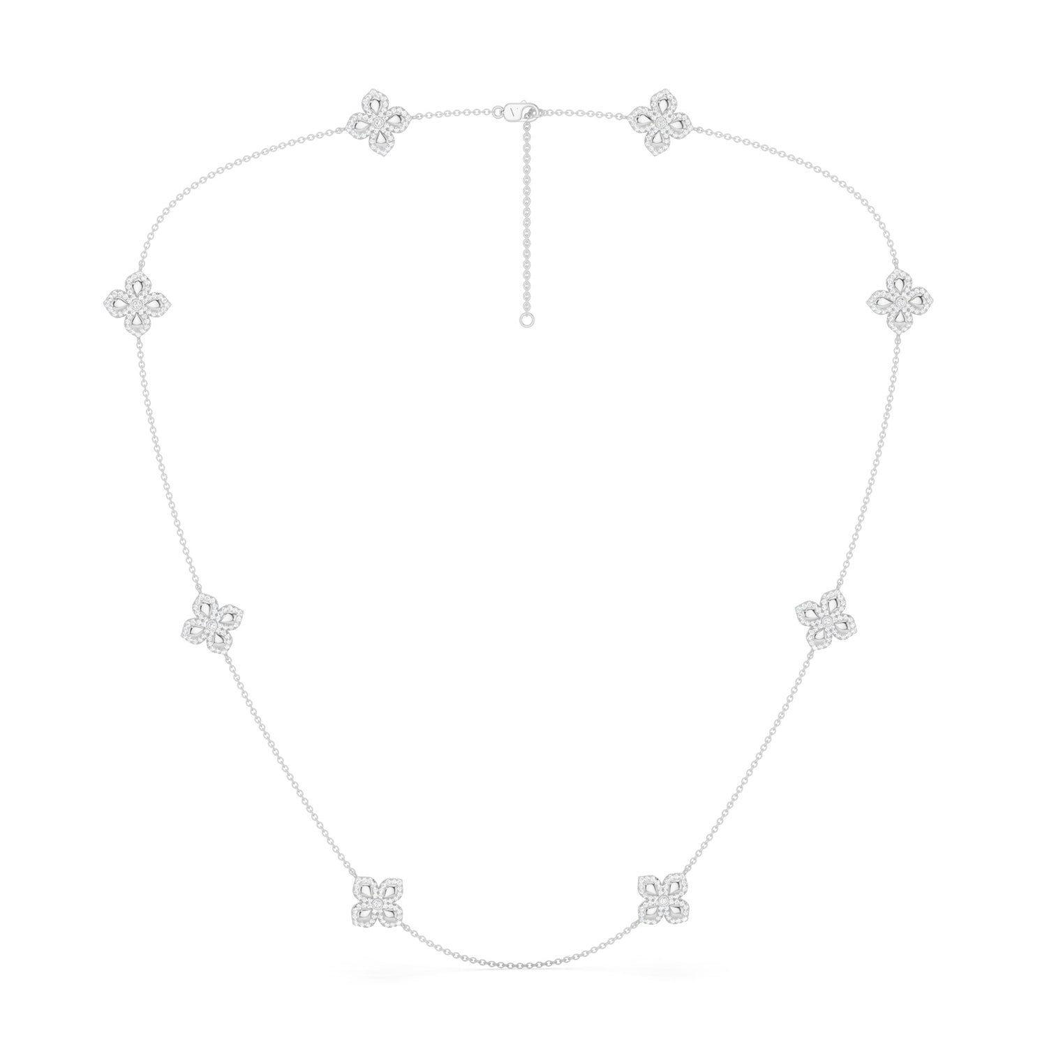 La Fleur Diamond Contour Stationed Necklace