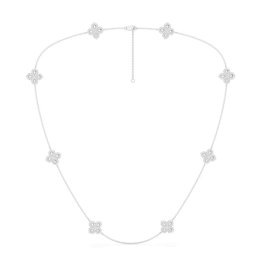 La Fleur Diamond Contour Stationed Necklace