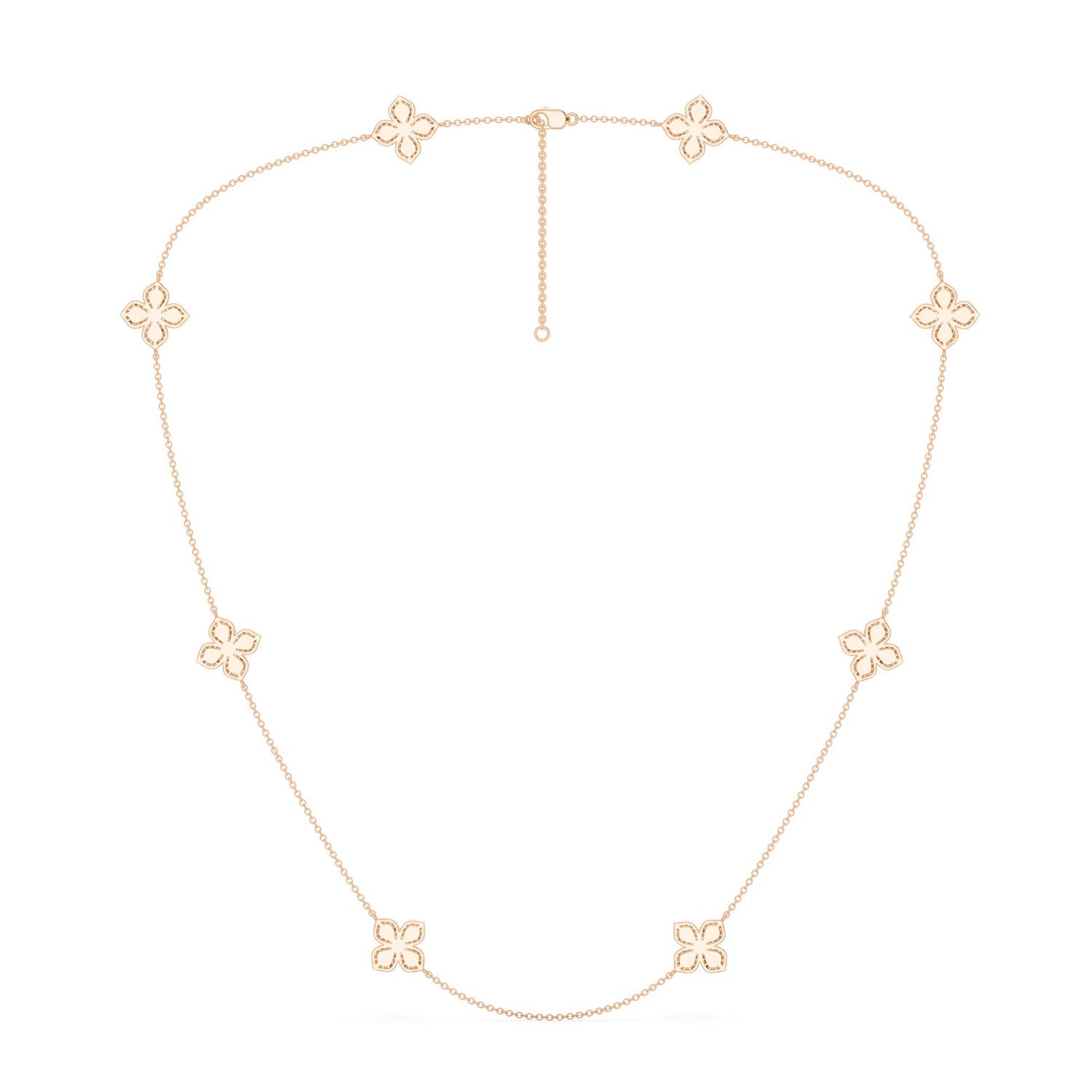 La Fleur Diamond Contour Stationed Necklace