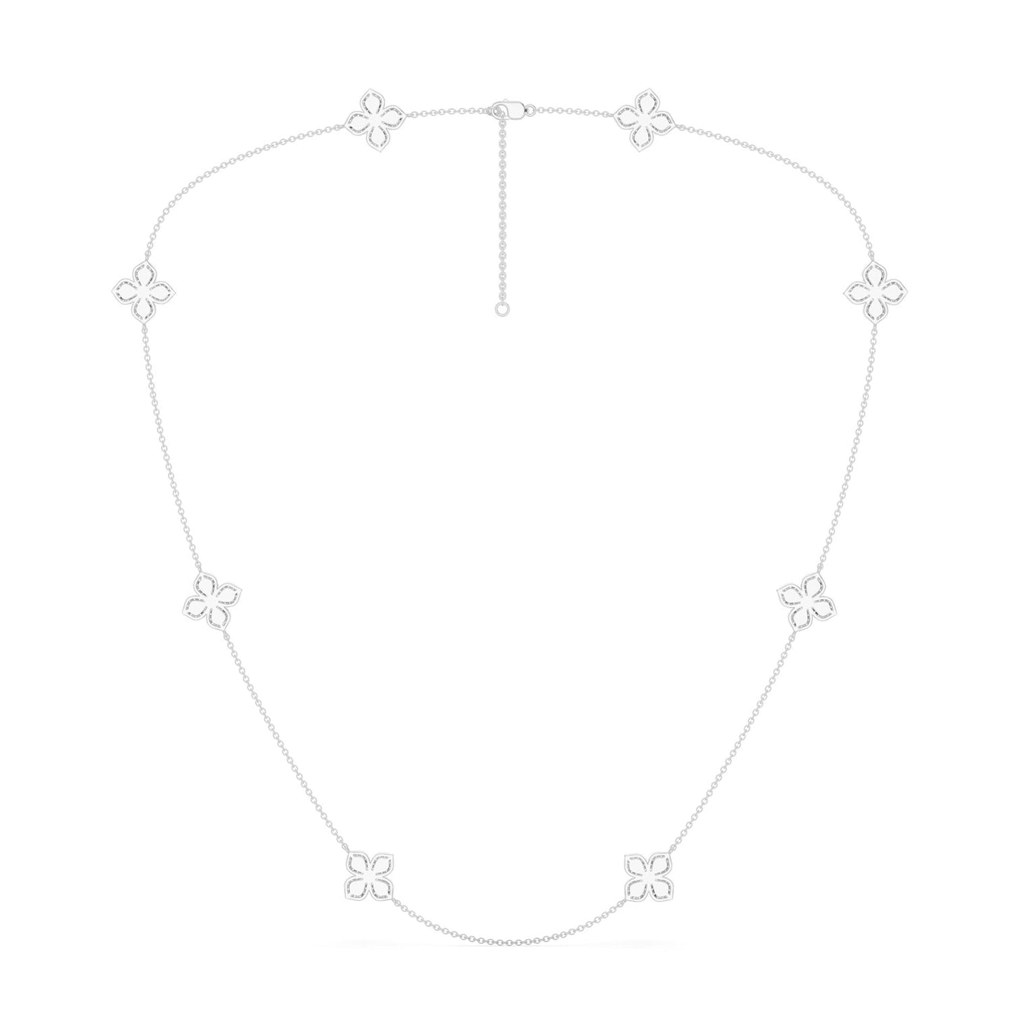 La Fleur Diamond Contour Stationed Necklace