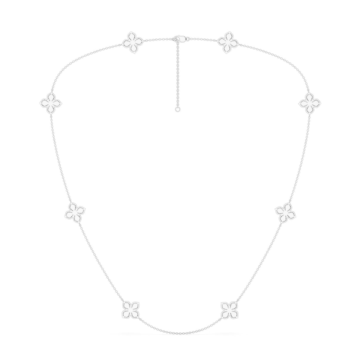 La Fleur Diamond Contour Stationed Necklace