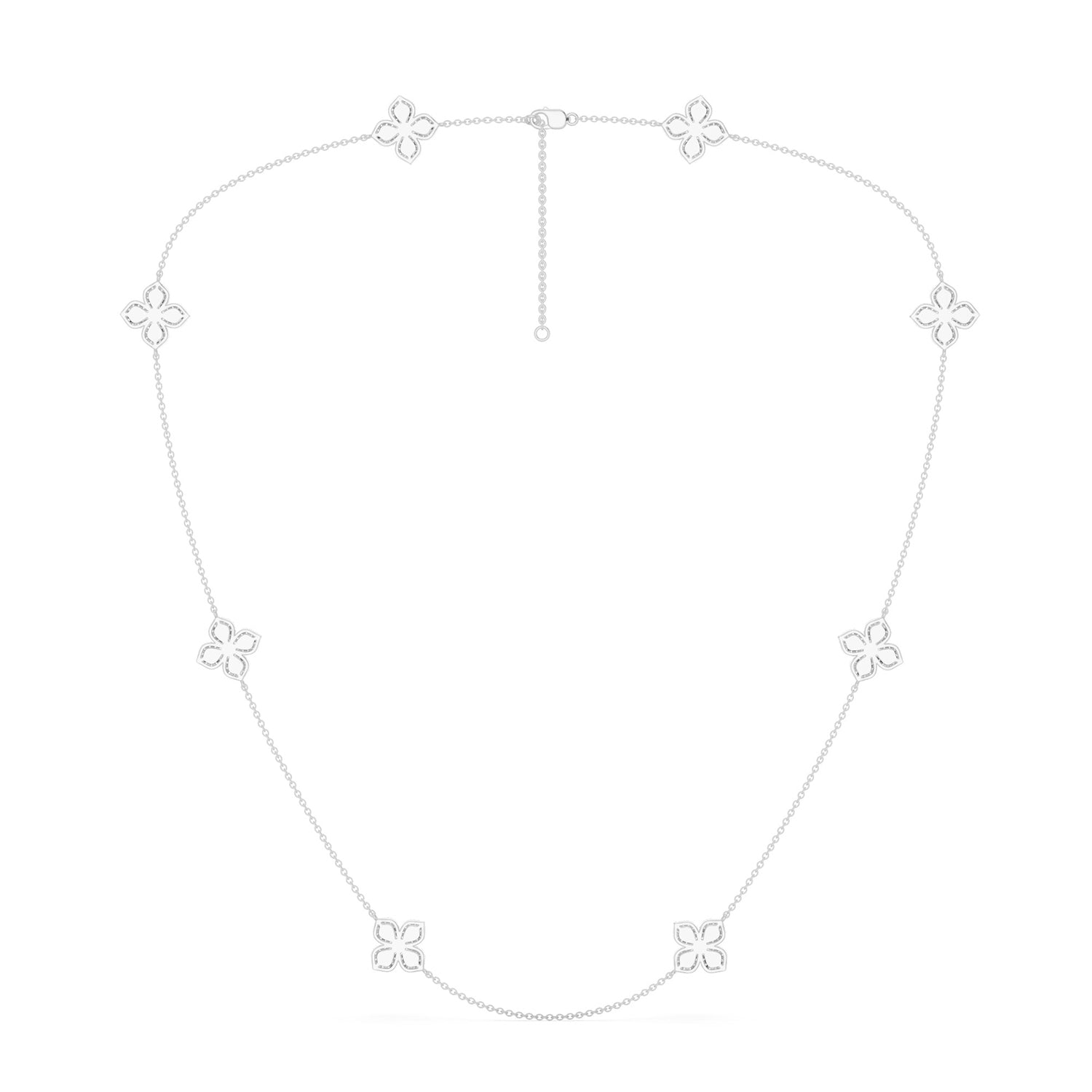 La Fleur Diamond Contour Stationed Necklace