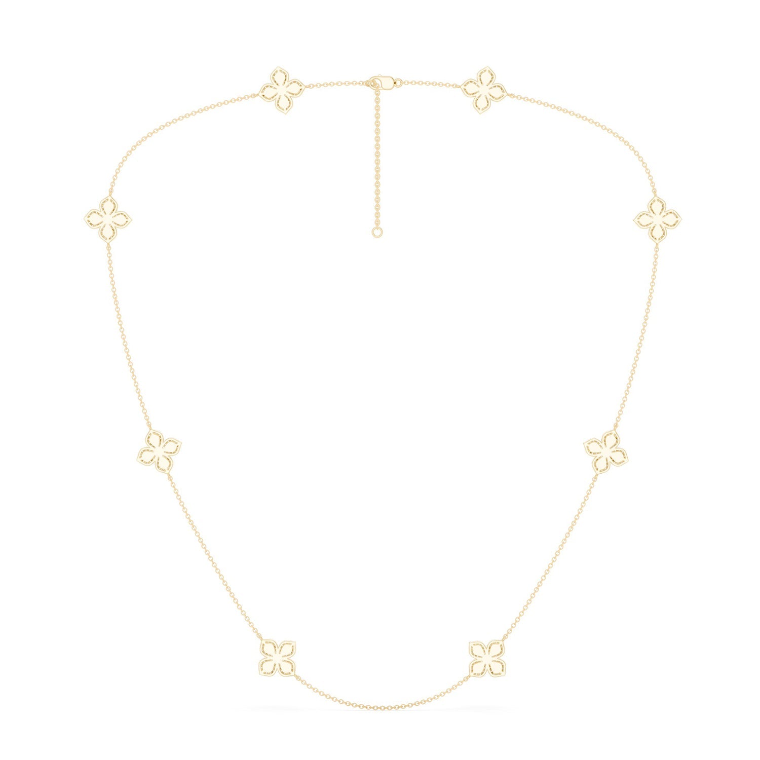 La Fleur Diamond Contour Stationed Necklace