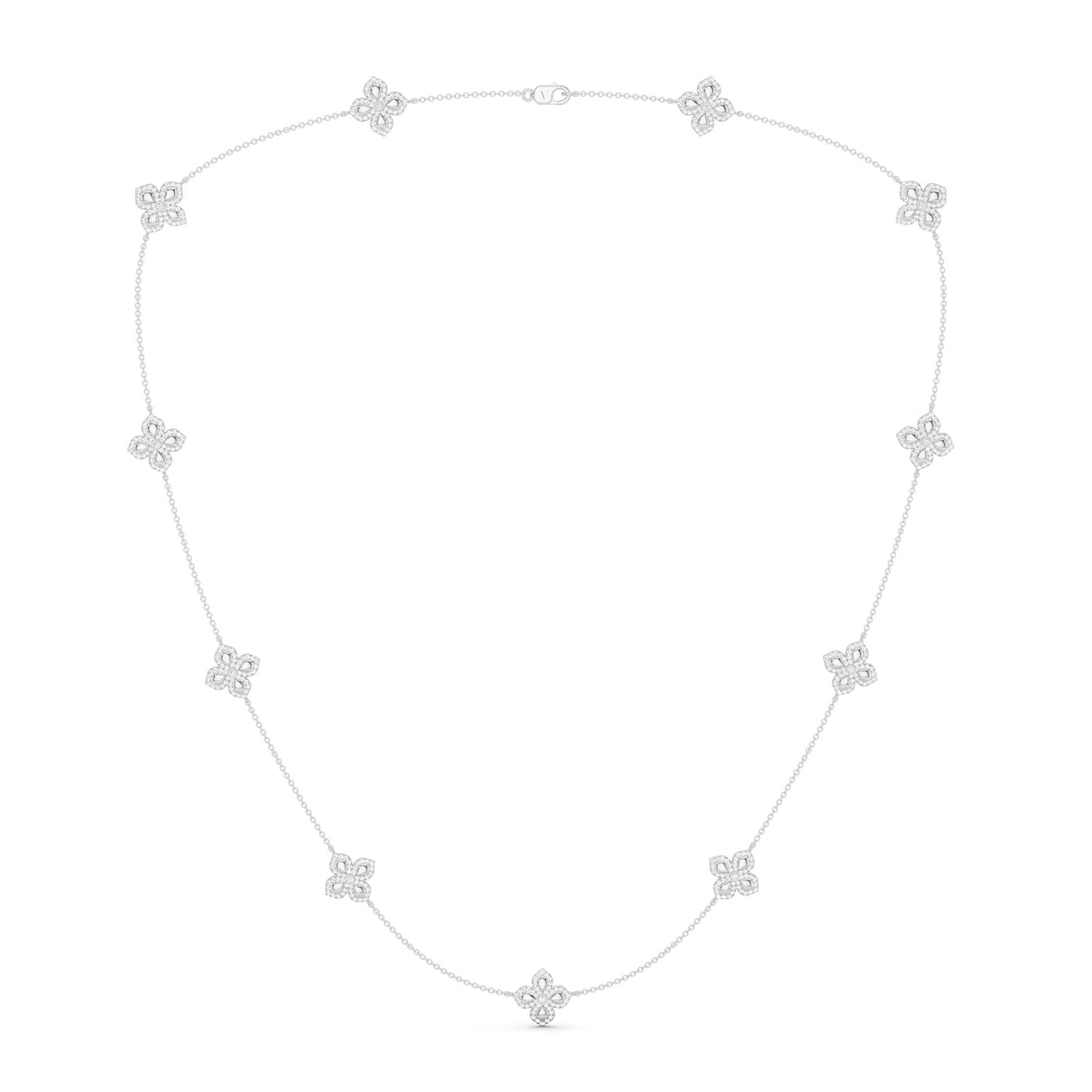 La Fleur Petite Diamond Contour Stationed Necklace