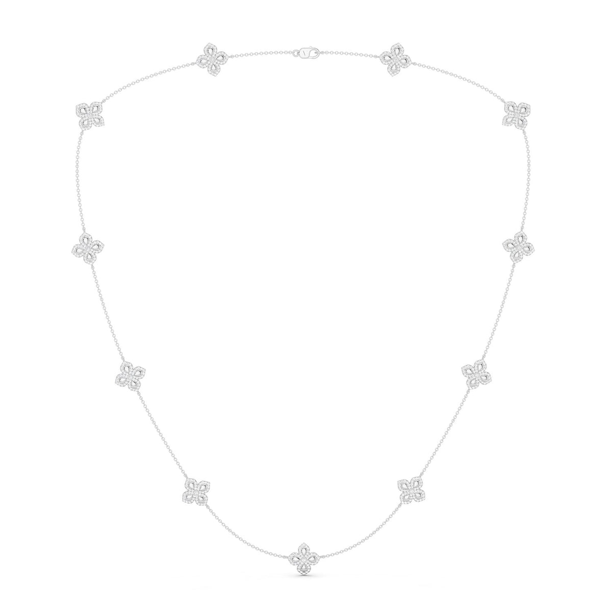 La Fleur Petite Diamond Contour Stationed Necklace