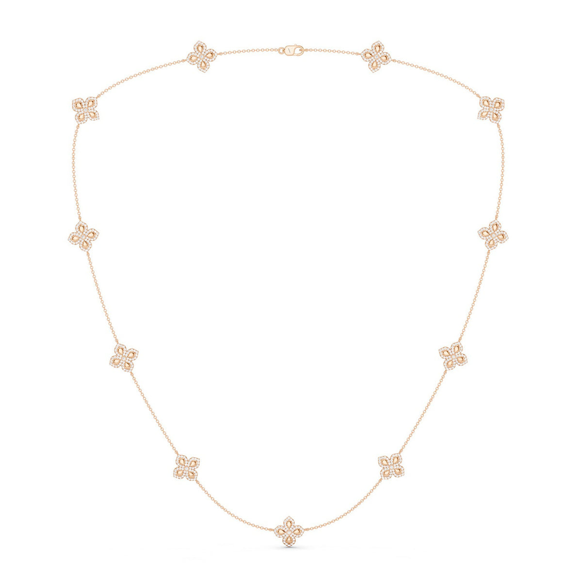La Fleur Petite Diamond Contour Stationed Necklace