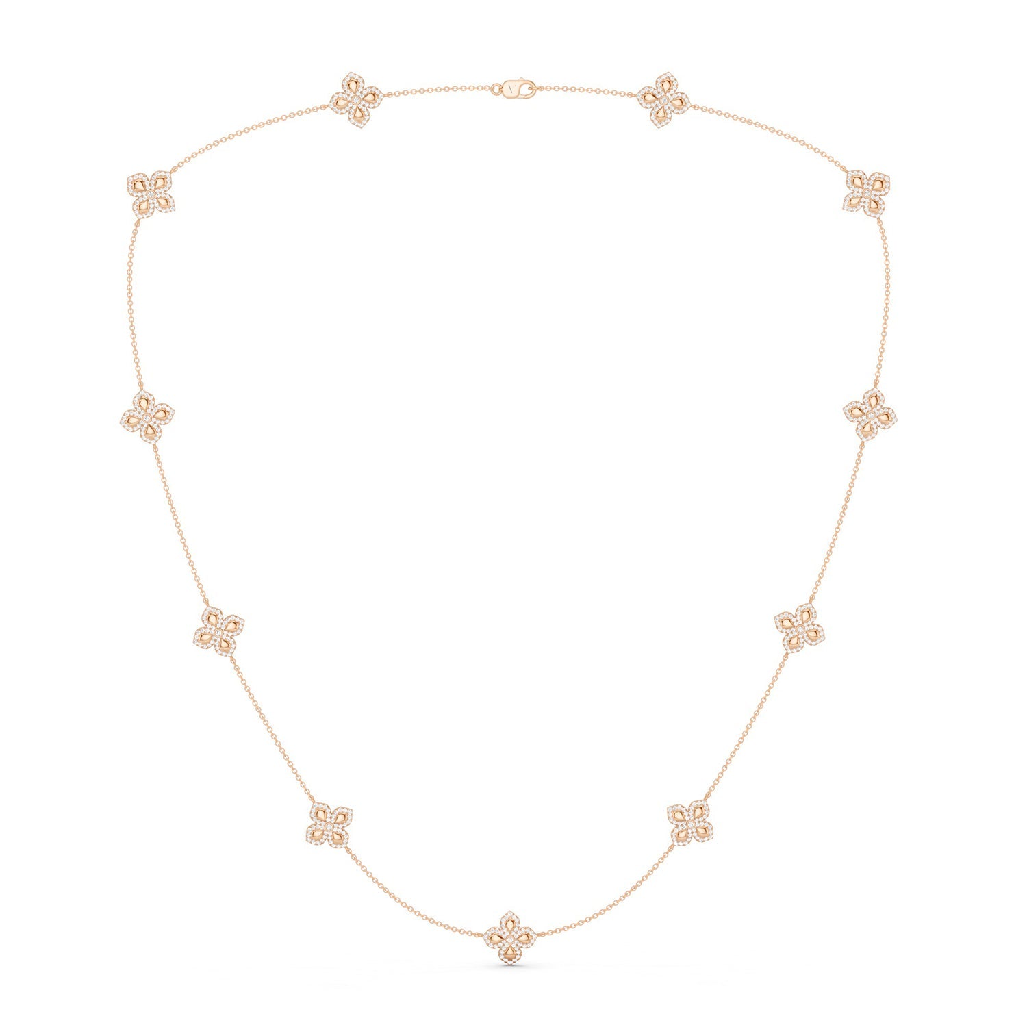 La Fleur Petite Diamond Contour Stationed Necklace