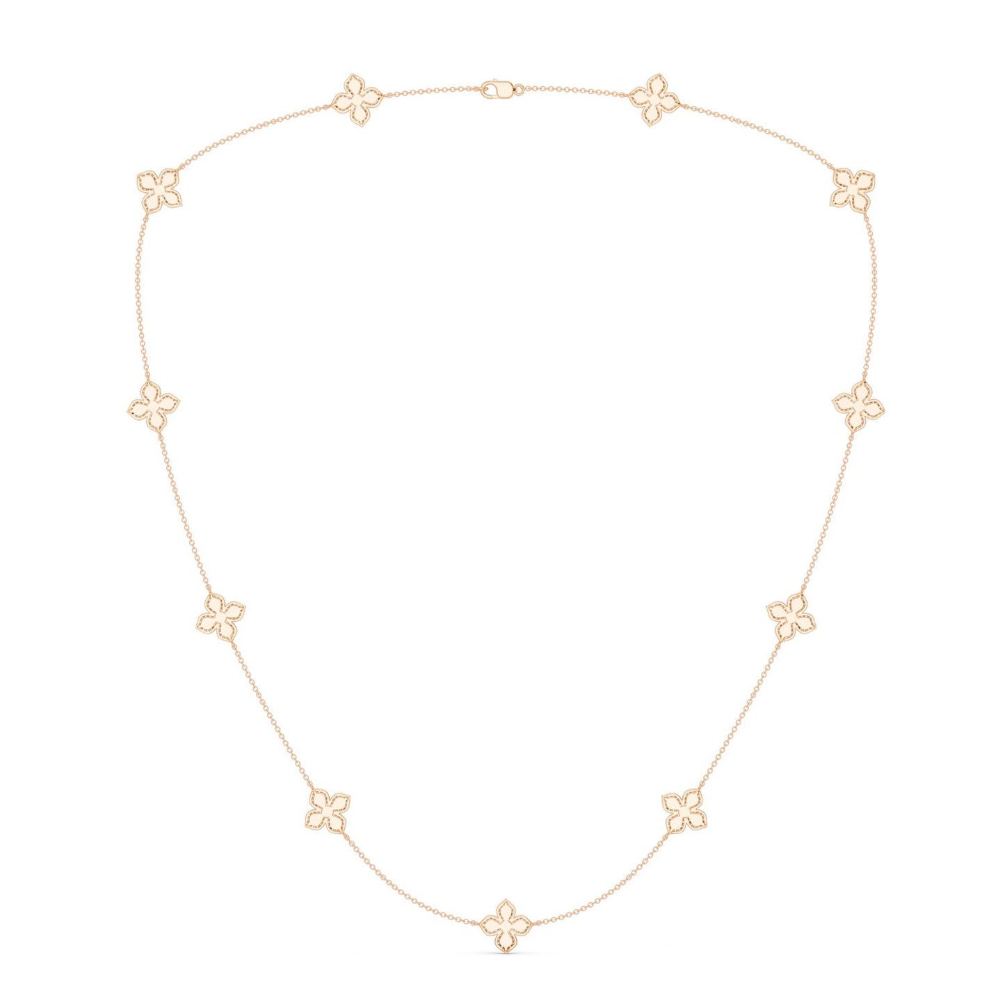 La Fleur Petite Diamond Contour Stationed Necklace
