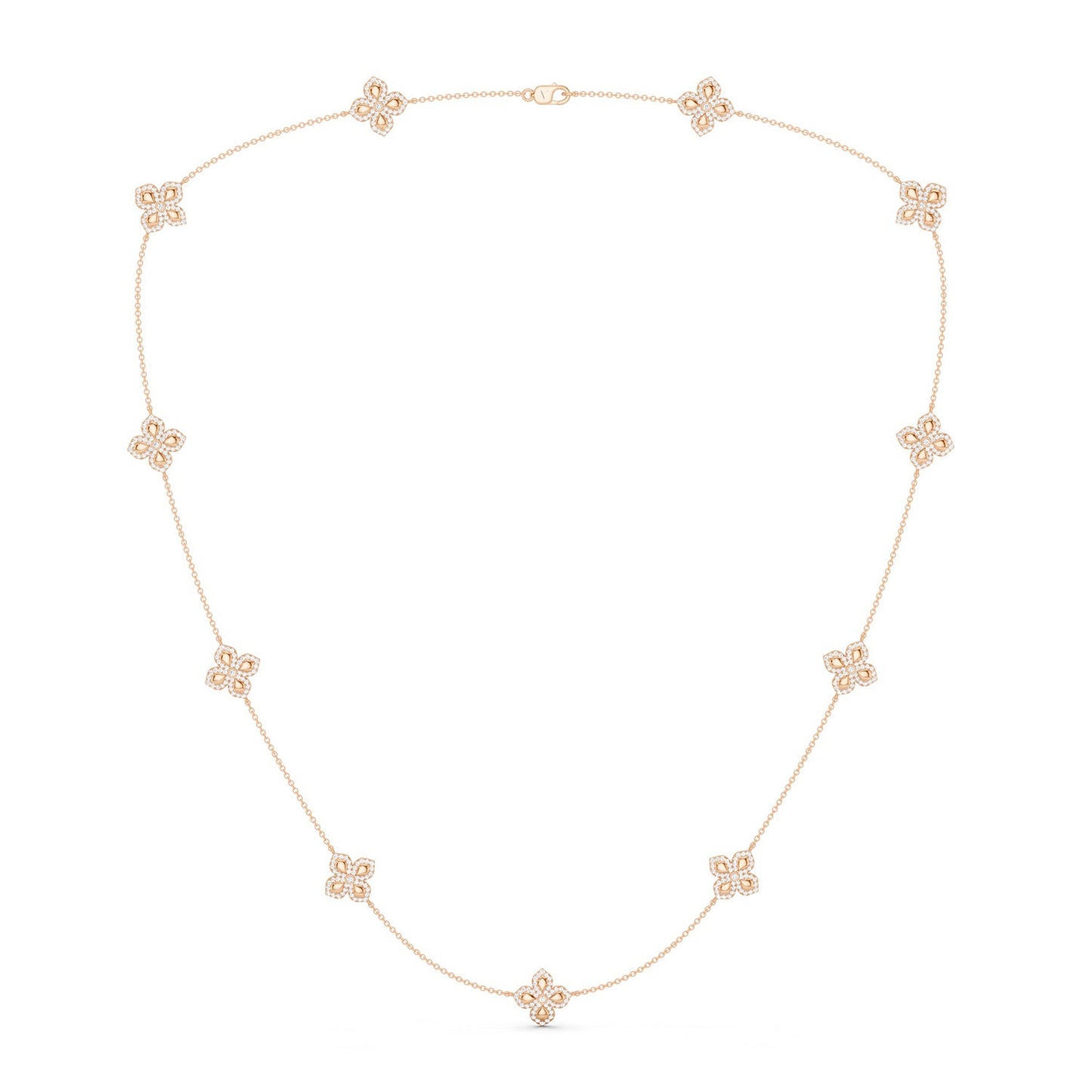 La Fleur Petite Diamond Contour Stationed Necklace