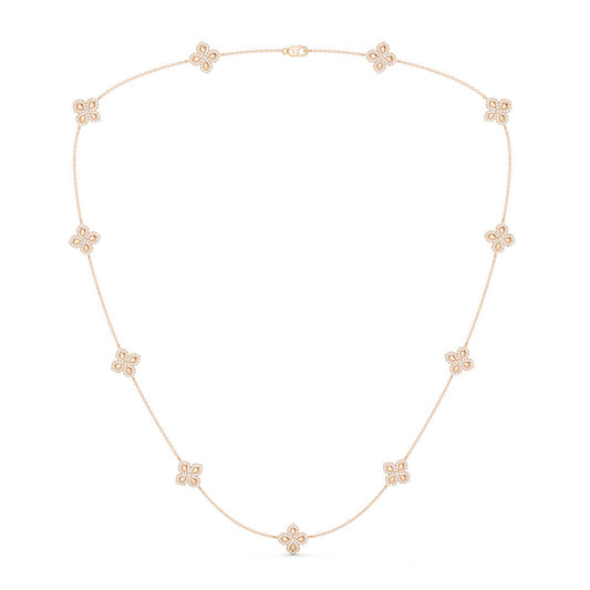 La Fleur Petite Diamond Contour Stationed Necklace