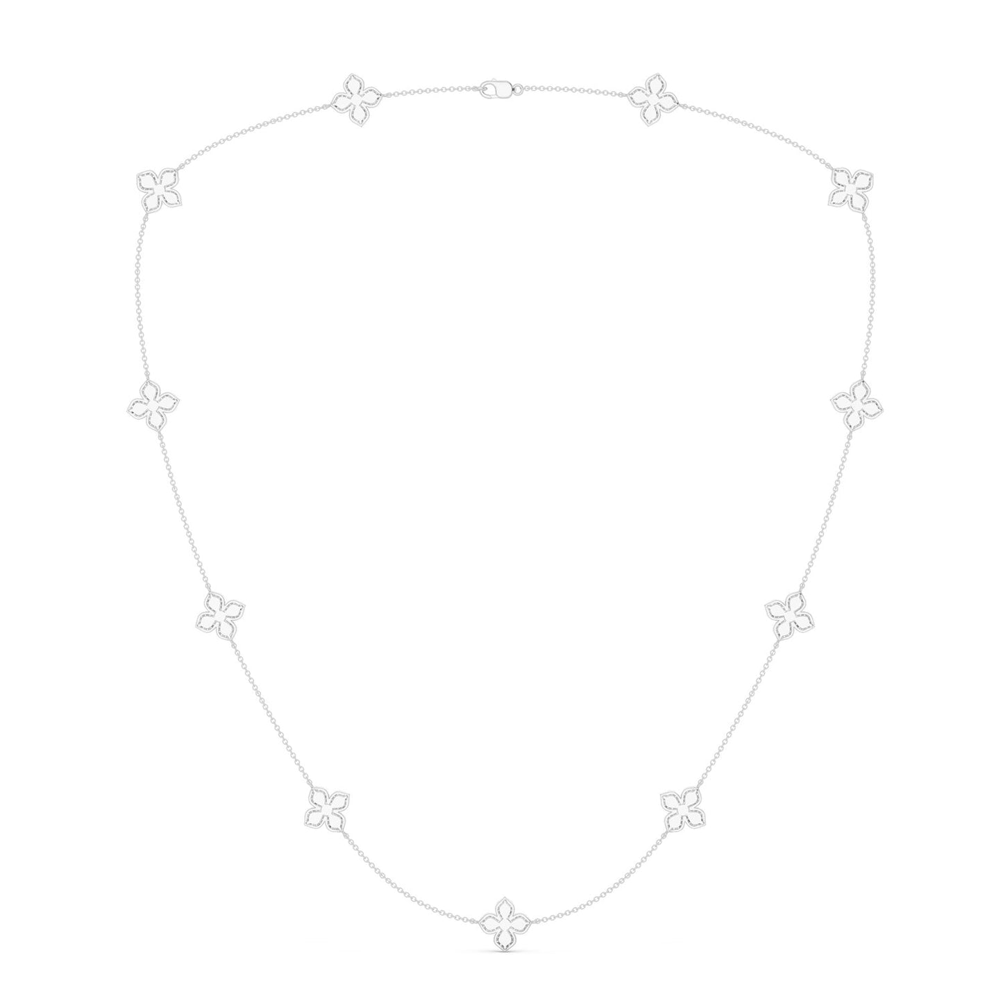 La Fleur Petite Diamond Contour Stationed Necklace