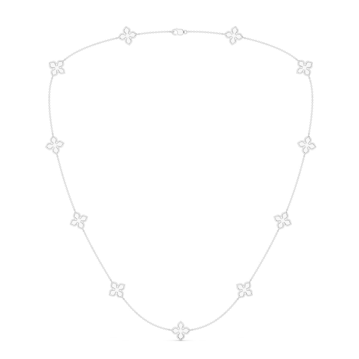La Fleur Petite Diamond Contour Stationed Necklace