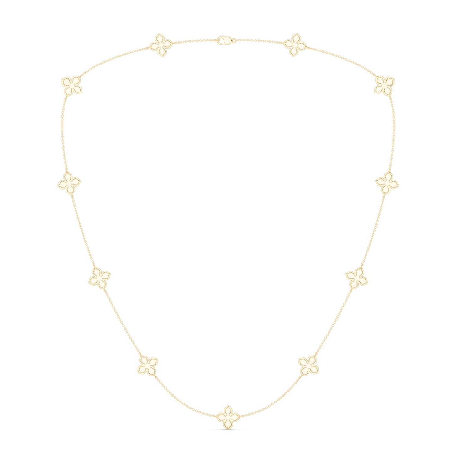 La Fleur Petite Diamond Contour Stationed Necklace