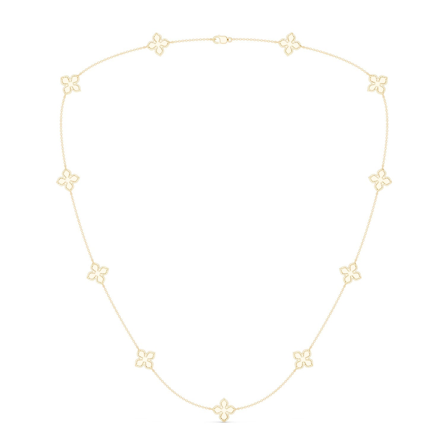 La Fleur Petite Diamond Contour Stationed Necklace
