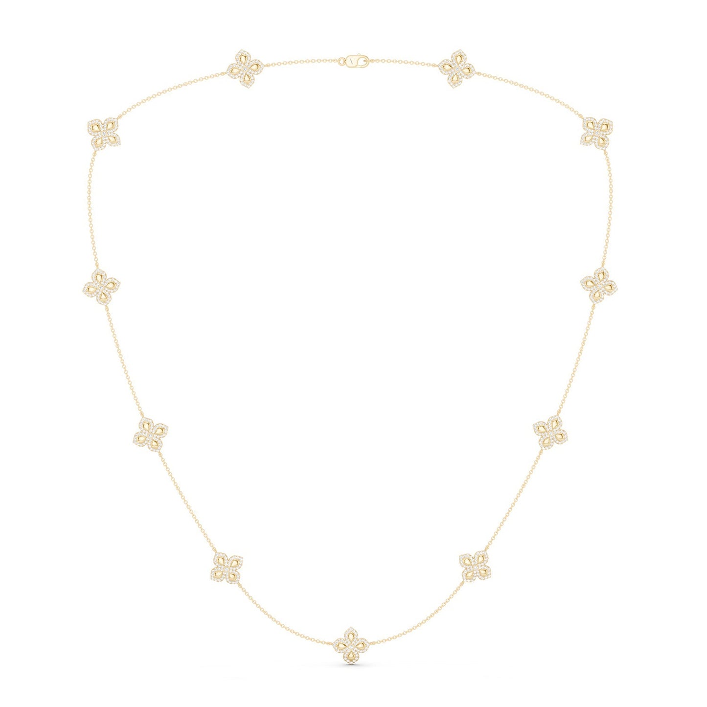 La Fleur Petite Diamond Contour Stationed Necklace