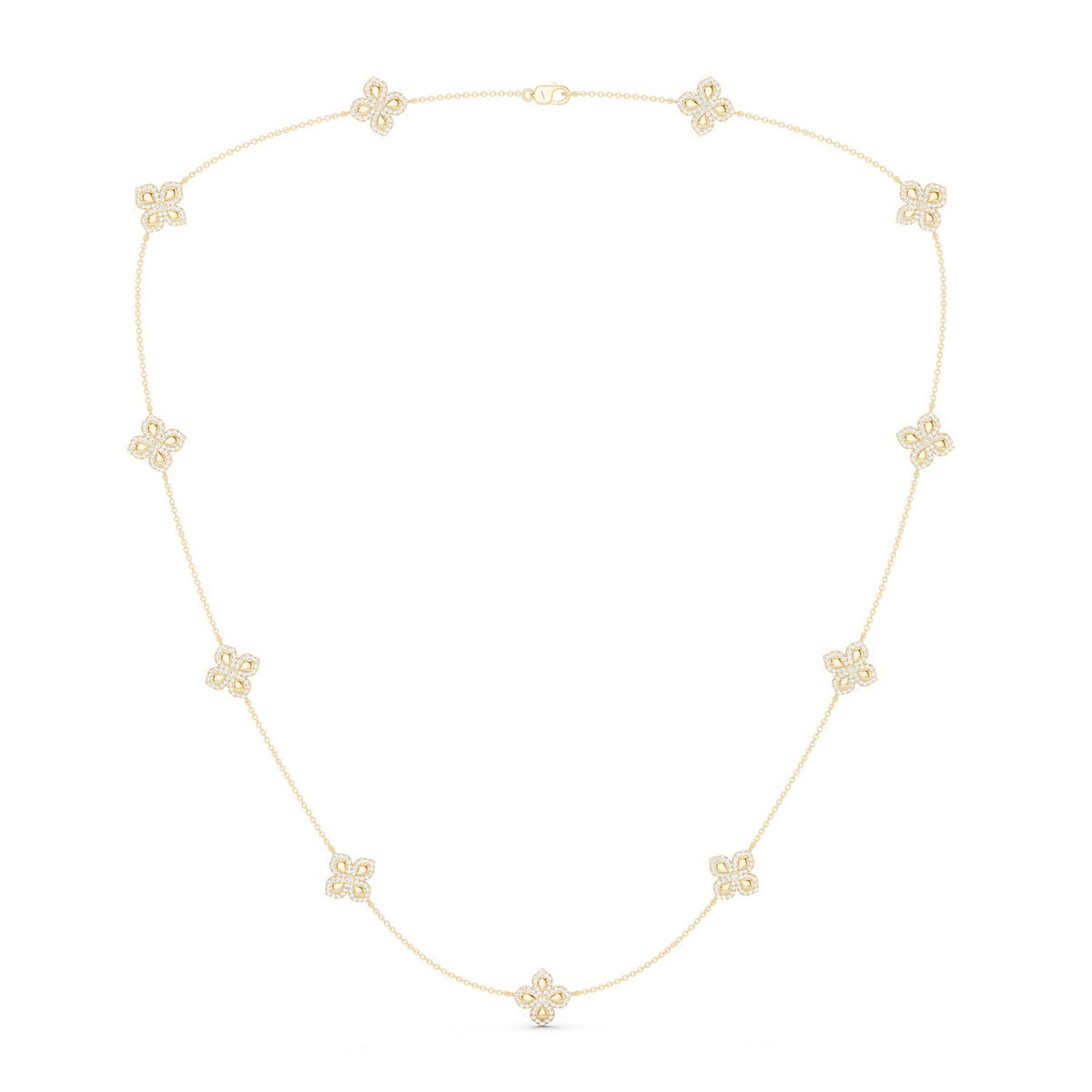 La Fleur Petite Diamond Contour Stationed Necklace