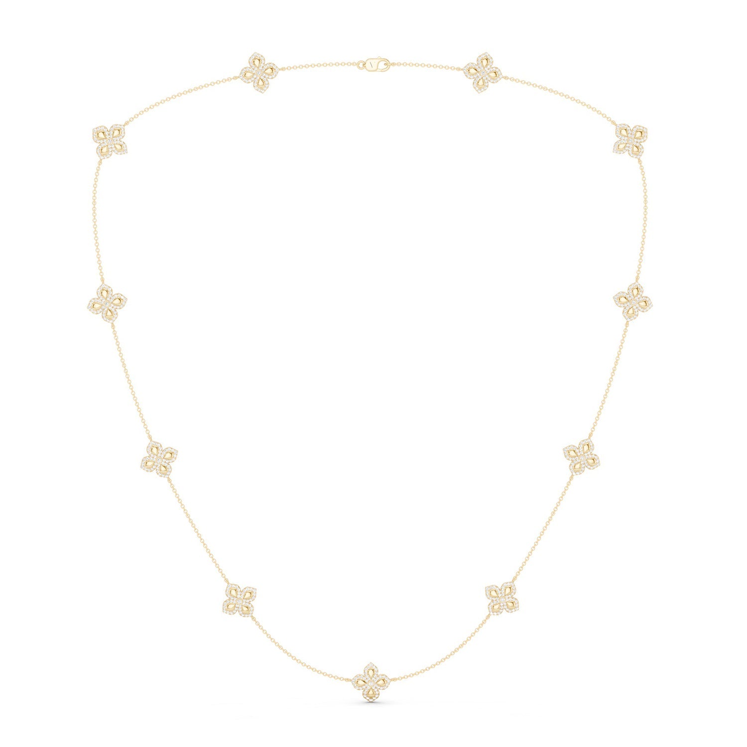 La Fleur Petite Diamond Contour Stationed Necklace
