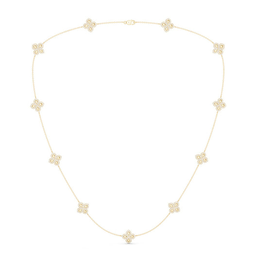 La Fleur Petite Diamond Contour Stationed Necklace