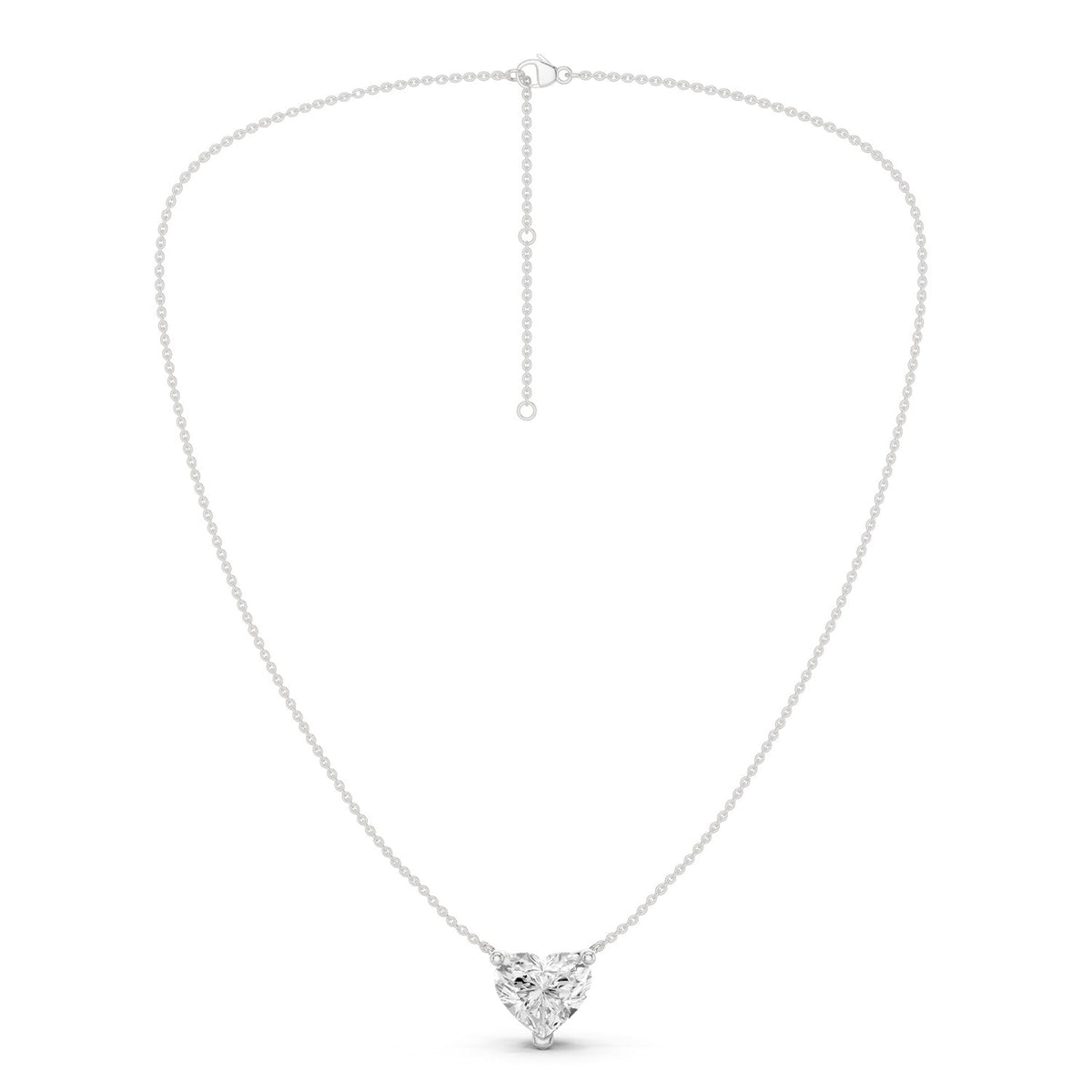 Heart Solitaire Pendant Necklace Medium