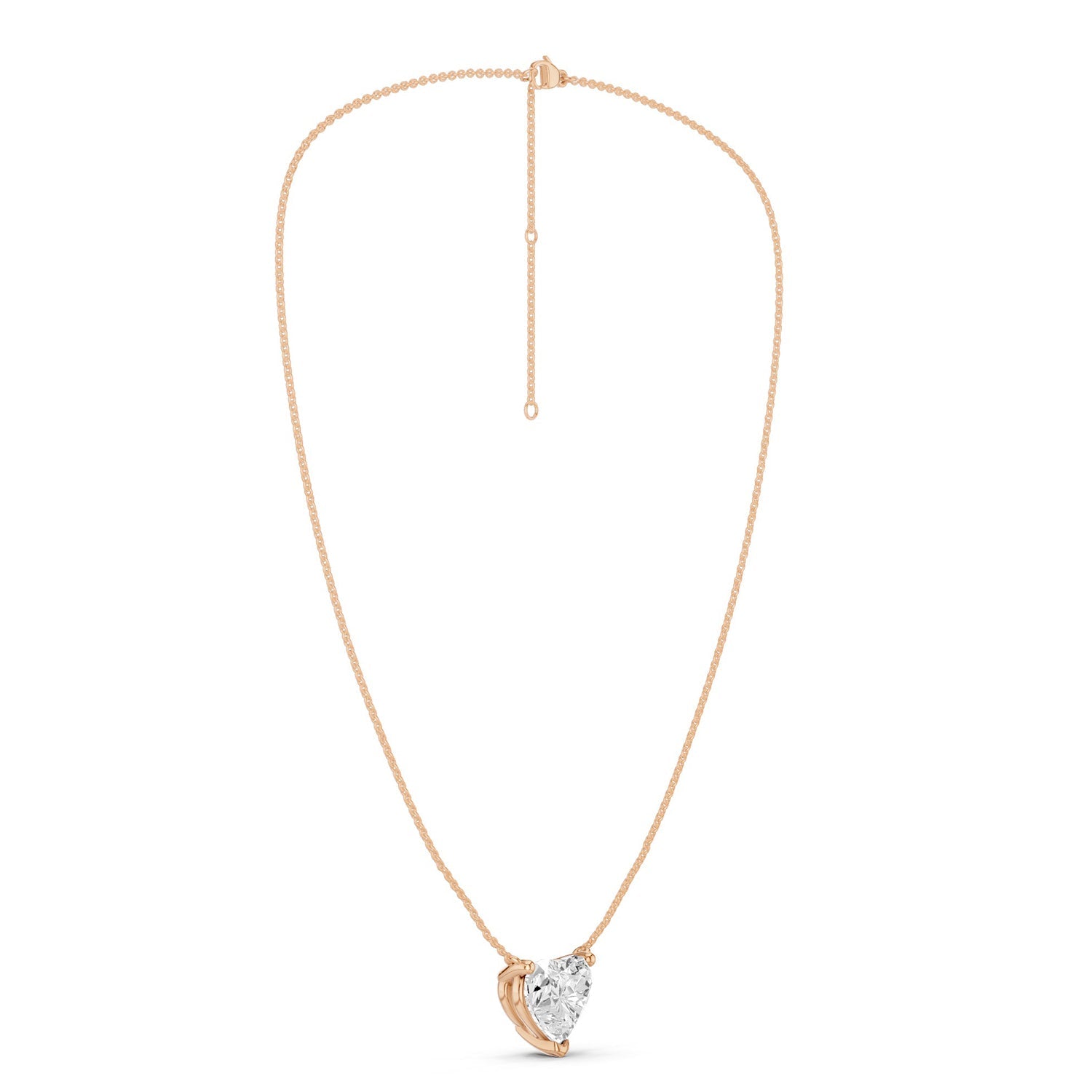 Heart Solitaire Pendant Necklace Medium