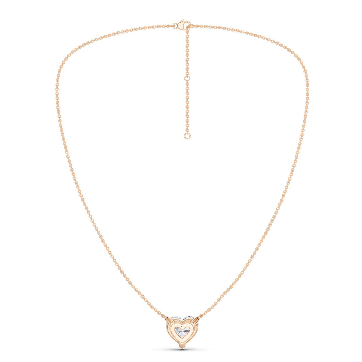 Heart Solitaire Pendant Necklace Medium