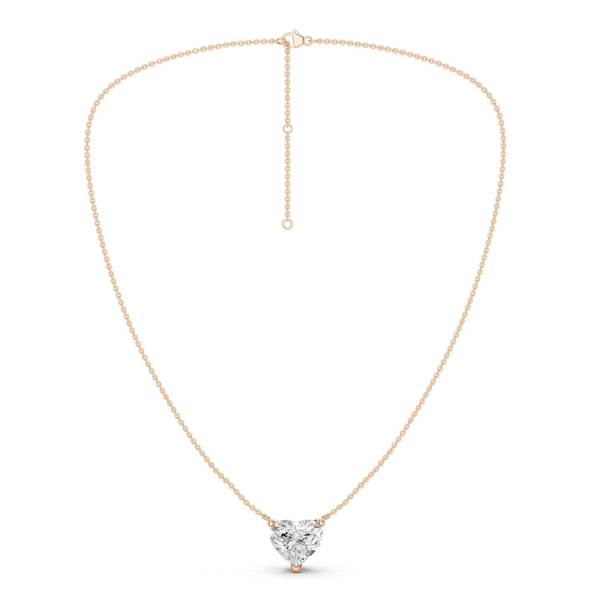 Heart Solitaire Pendant Necklace Medium