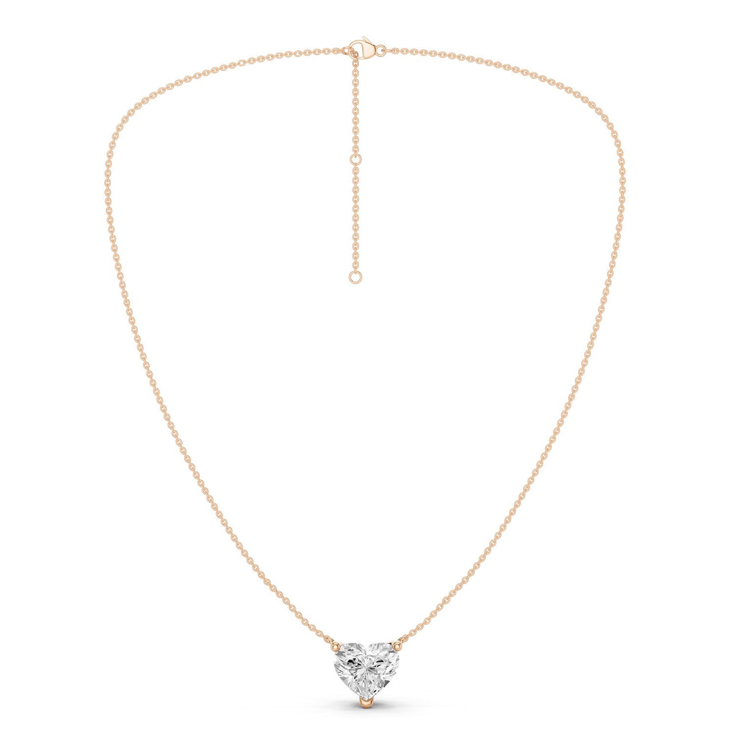 Heart Solitaire Pendant Necklace Medium