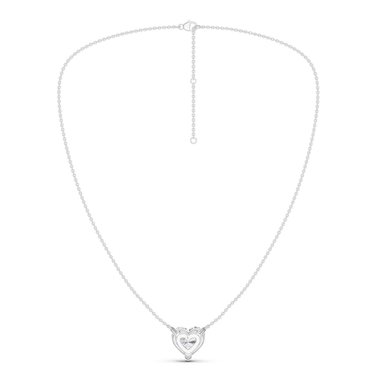 Heart Solitaire Pendant Necklace Medium