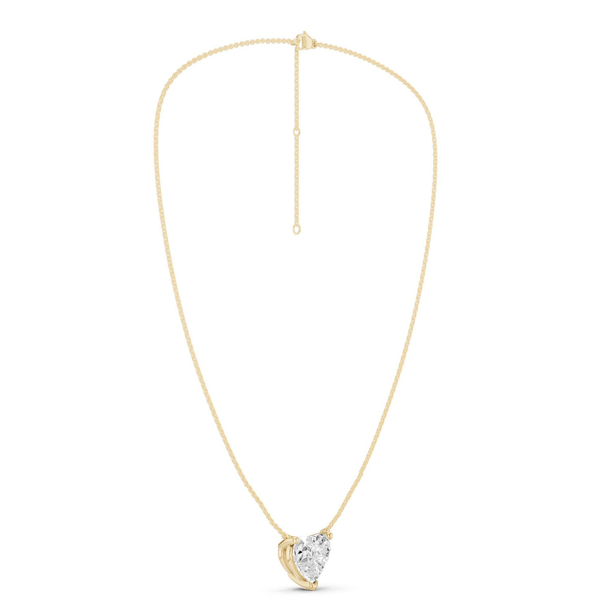 Heart Solitaire Pendant Necklace Medium